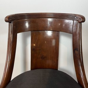 Seis Sillas Imperio de Caoba con Asiento Tapizado Negro - imagen 3