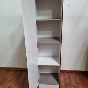 Mueble Aéreo Blanco y Wengue con Puerta y 4 Estantes - imagen 2