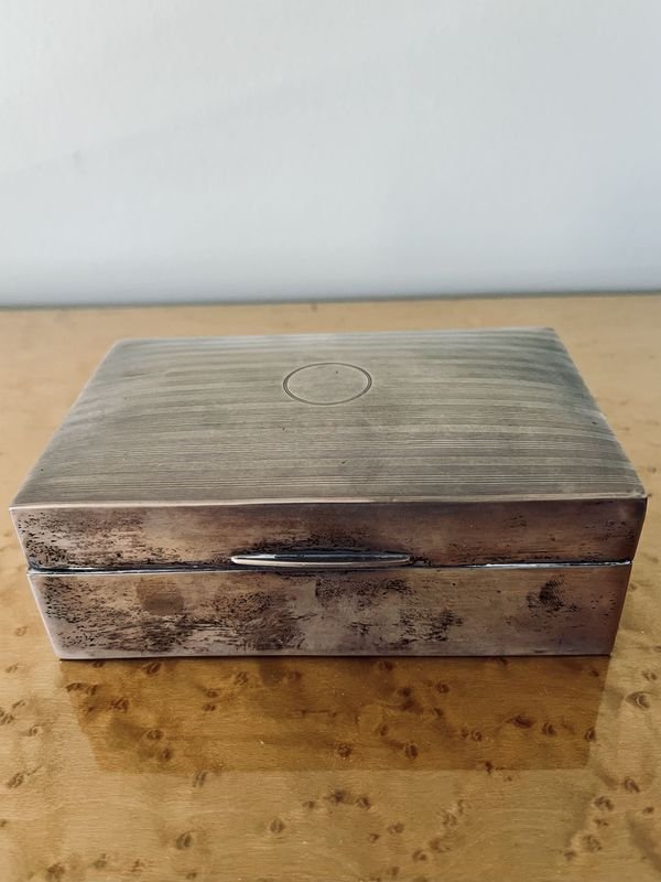 Caja antigua de madera y plata inglesa para habanos - imagen 4