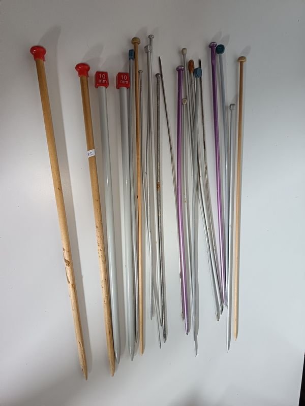 Juego de Agujas de Tejer de Madera y Metal