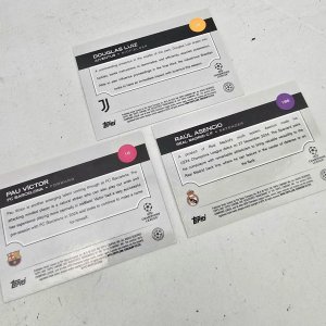 Lote de 3 Tarjetas de Fútbol Topps y Merlin: Pau Torres, Raúl Asensio y Douglas Luiz - imagen 2