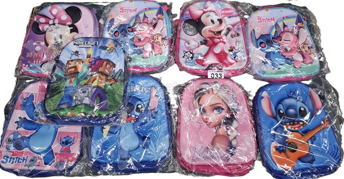 Lote Mochilas Infantiles Personajes Disney y Minecraft