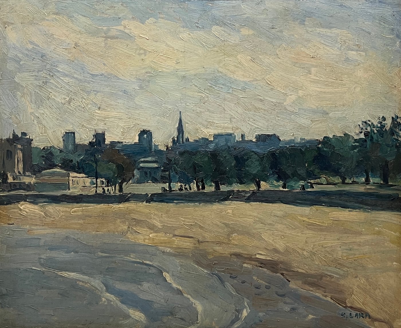 Oleo "Playa Ramirez" de Clever Lara, 40 x 46 cm