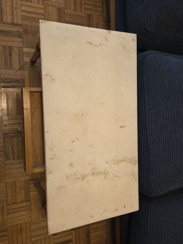 Mesa francesa Luis XVI con cajón y tapa de mármol - imagen 5