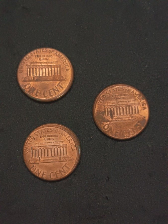 Monedas 1 Centavo Estados Unidos con Errores (Descentradas): 1998 D, 2000, 2001 D