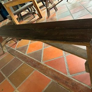 2 Bancos Largos de Madera Rústica, 2 Metros - imagen 1