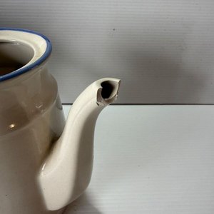Jarra y 3 Vasos de Cerámica Azul con Tetera Decorada - imagen 5