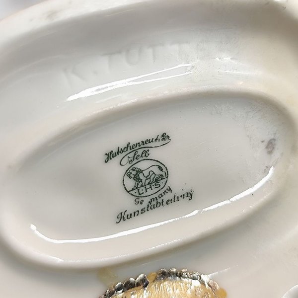 Figurita de porcelana alemana firmada TUTTER con ciervo - imagen 6