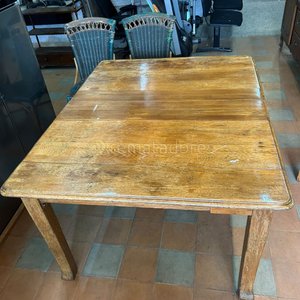 Mesa de Comedor Antigua de Madera Clara - imagen 2