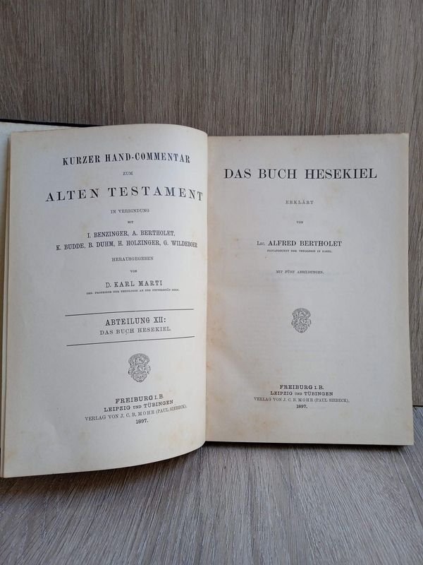 Libro antiguo en alemán, Comentario sobre el libro de Ezequiel Antiguo Testamento - imagen 2