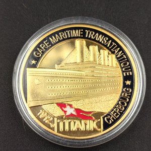 Medalla Conmemorativa Titanic Chapada en Oro y Esmalte - imagen 2