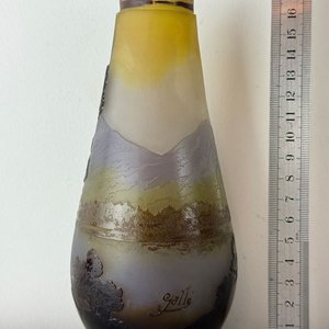 Jarrón de Cristal Camafeo Émile Gallé "Paysage des Vosges" Art Nouveau - imagen 3