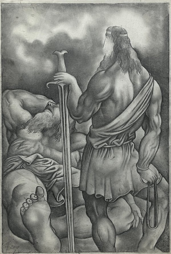 Obra de Nelson Romero "Sin Título" - Lápiz Graso sobre Papel - imagen 1