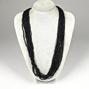Collar Multivueltas de Mostacillas Negras - imagen 1