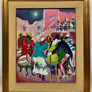 Oleo "Candombe" de Eduardo Vernazza - 50 x 40 cm - imagen 2