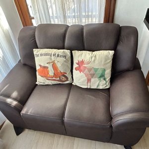 Sillón de 2 Cuerpos Marrón Oscuro - imagen 2
