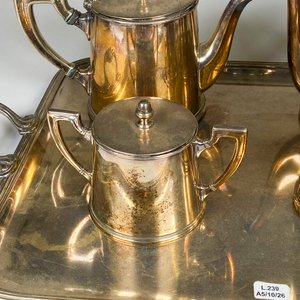 Juego para té y café en metal Christofle, de superficie lisa, compuesto por cuatro piezas - imagen 3