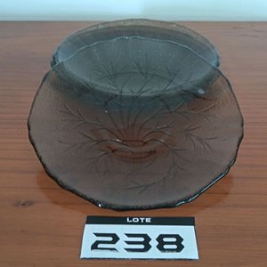 Juego de Té Vidrio Ahumado con Diseño de Hojas - 6 Tazas y 4 Platillos - imagen 4