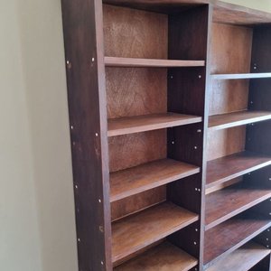 Importante Estantería Abierta Tipo Biblioteca Modular de Madera Castaño - imagen 4