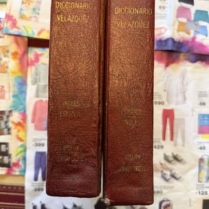 Diccionario Velázquez Enciclopedia Barsa Inglés-Español 2 Tomos Cuero Marrón - imagen 4