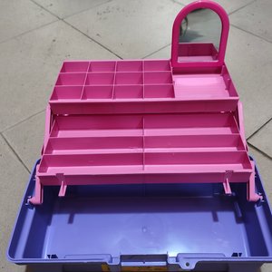 Caja Organizadora Vanity Box Rosa y Violeta con Espejo - imagen 2