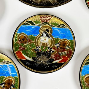 Seis piezas de loza satsuma para postre, decorados - imagen 3
