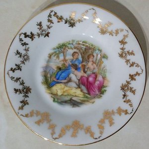 Platillo Decorativo Vintage Porcelana Alemana "Felices Fiestas Kube" - imagen 1
