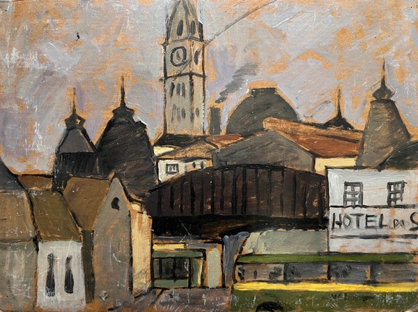 Walter Deliotti "Paisaje" Óleo sobre Cartón - 25 x 33 cm - imagen 1