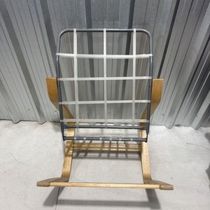 Sillón Estructura Madera y Metal con Cojines Negros - imagen 4