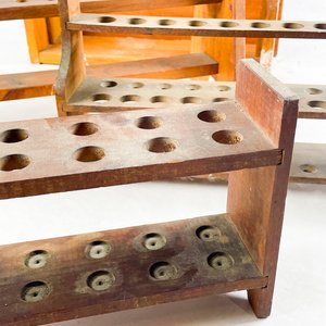Lote de Cuatro Soportes de Madera para Tubos de Ensayo o Similar - imagen 3