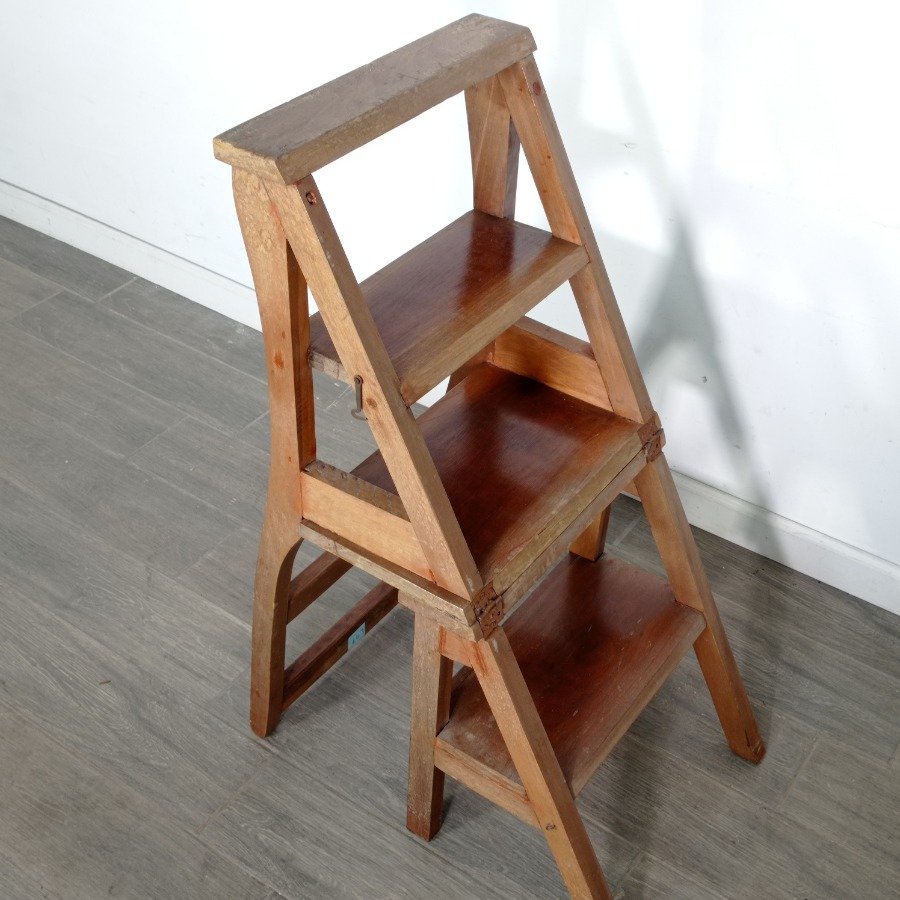 Silla escalera de madera de cedro en buen estado - imagen 5