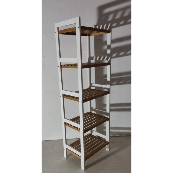 Estante de 5 Niveles Blanco y Madera