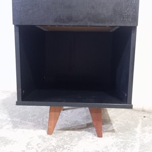 Mesa de Noche Moderna Madera Oscura con Cajón y Compartimento - imagen 6