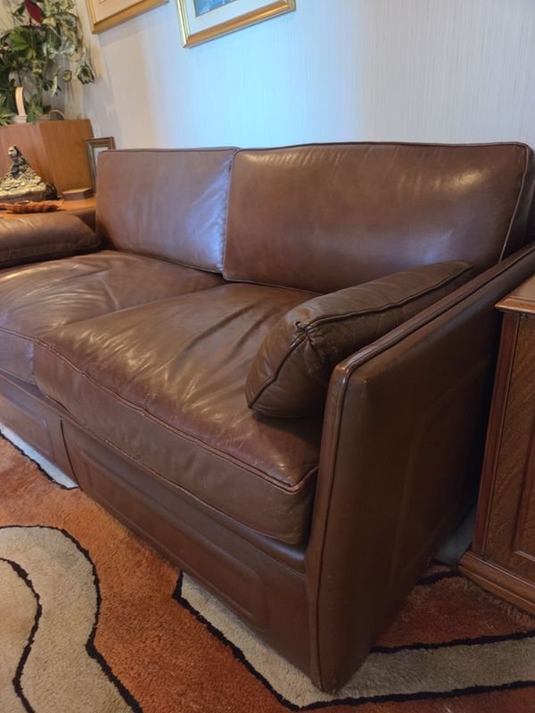Sillón de dos cuerpos en cuero legítimo - imagen 3