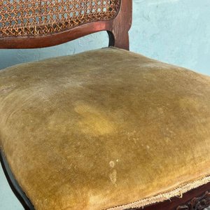 Par de Sillas Clásicas Estilo Francés con Estructura de Madera y Esterilla - imagen 5