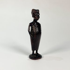Talla en Madera de Dama Africana Embarazada - 17 cm - imagen 1
