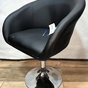 Butaca Giratoria Tapizada en Eco Cuero Negra para Peluquería - imagen 3