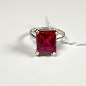 Anillo de Plata 925 con Piedra Rubí Talla Rectangular - imagen 3