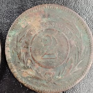 Dos Monedas Uruguay: 2 y 4 Centésimos, 1869 - imagen 4
