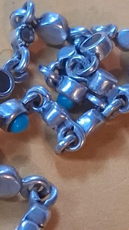 Linda Pulsera de plata con detalles en plata y azul - imagen 4