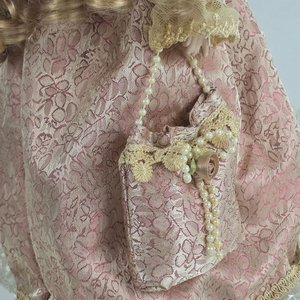 Muñeca de Porcelana Estilo Victoriano con Vestido Rosa Antiguo y Accesorios - imagen 7