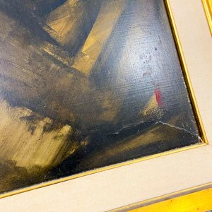 Cuadro oleo dama, marco madera 80 x 50 cm - imagen 4