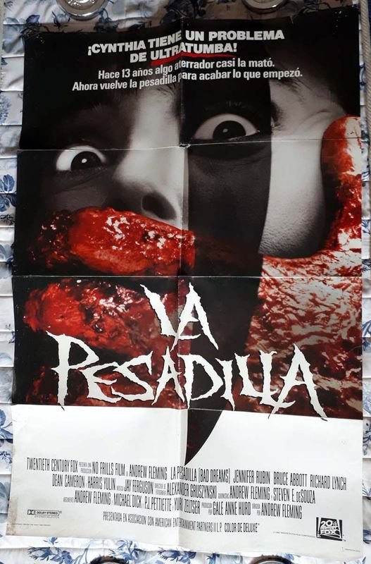 Poster Original de Cine "La Pesadilla" (Bad Dreams) - Jennifer Rubin - 1988
