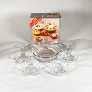 Juego de Vidrio Milano 7 Piezas: Ensaladera y Compoteras - imagen 2