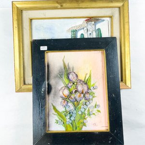 Lote anterior: Dos Cuadros con Relieve: Floral y Caserío