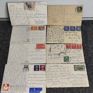 Lote de 18 Postales Antiguas de Diversas Partes del Mundo con Sellos - imagen 2
