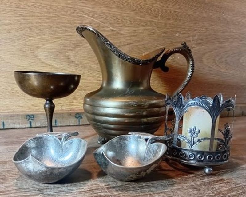 Jarra en plata Sheffield y accesorios de mesa - imagen 5