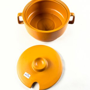 Olla de Cerámica Marrón con Asas y Tapa - 21 x 10 cm - imagen 4