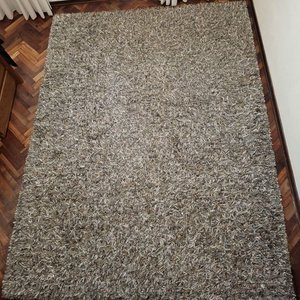 Alfombra Shaggy Grande Pelo Alto Jaspeada Gris 200x150 cm - imagen 2