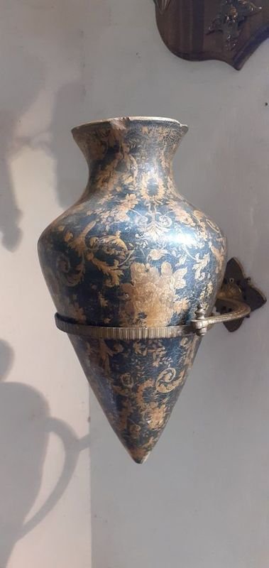 Aguamanil Veneciano Antiguo con soporte de Hierro para la pared - imagen 9